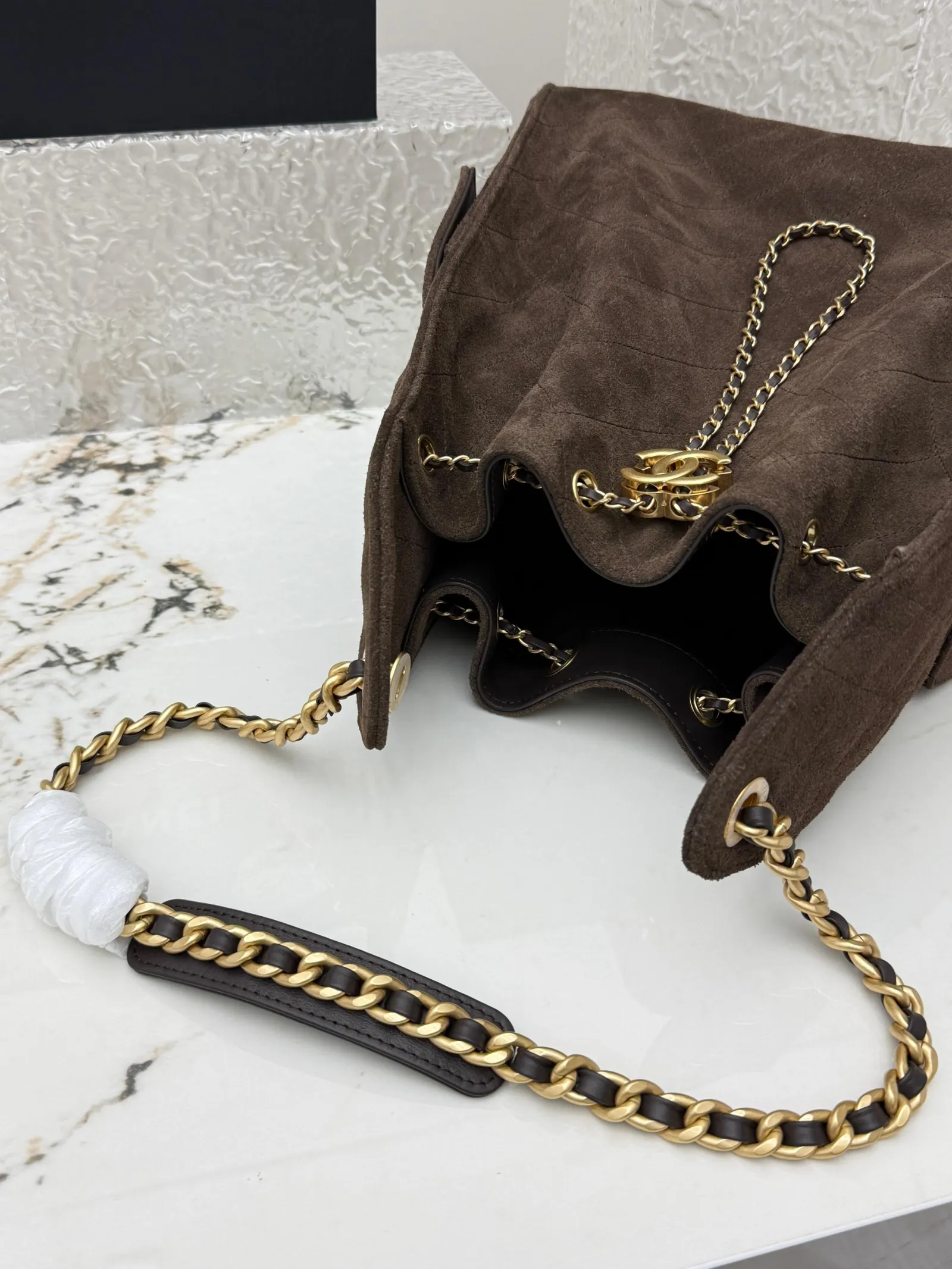 Hobo 金色 牛皮 腋下包 復古腋下背款