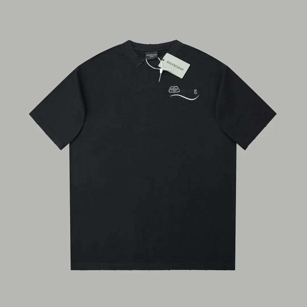 Balenciaga Cotton Logo Short Sleeve T-Shirt Street Casual