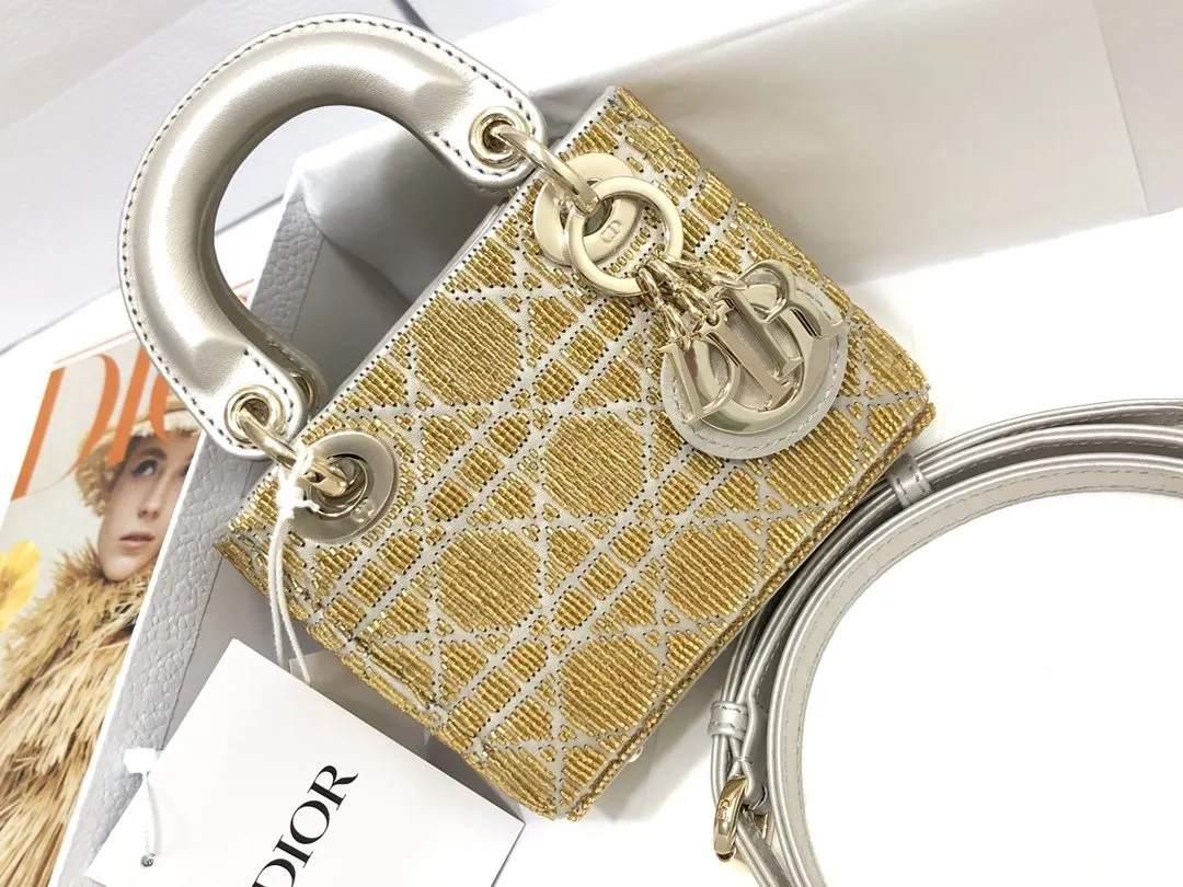 Dior Lady 白色 羊皮 收納包 旅行收納款