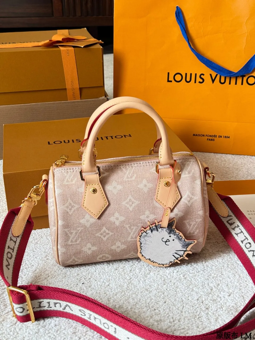 Louis Vuitton Red Monogram Crossbody Bag Lightweight Canvas