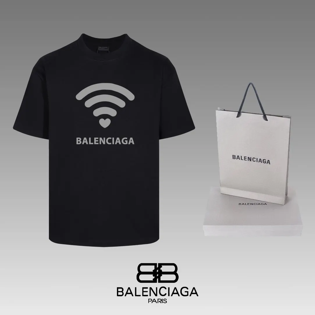 Balenciaga Black Short Sleeve T-Shirt Loose Casual