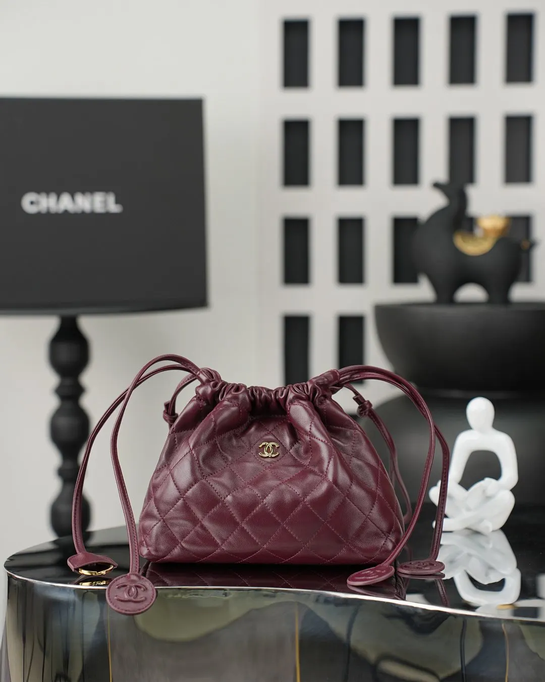 CHANEL 红色 羊皮 手提包 通勤手提款