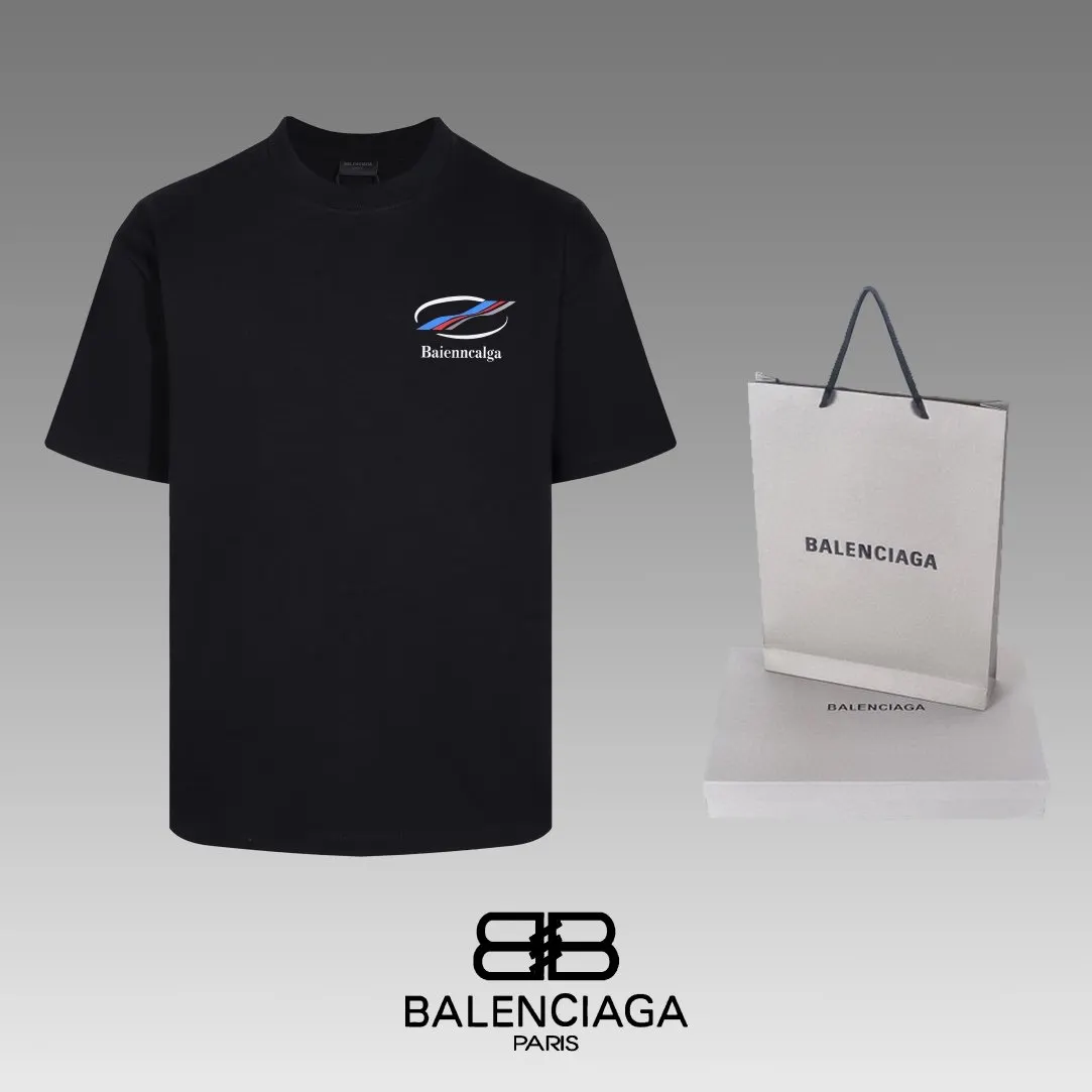Balenciaga Black Short Sleeve T-Shirt Loose Casual