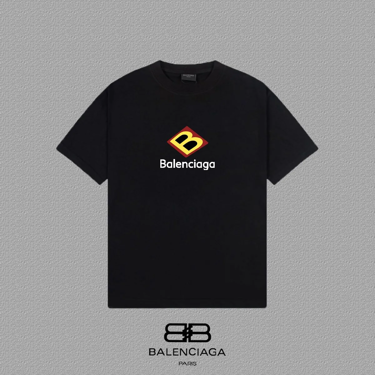 Balenciaga Paris Black Short Sleeve T-Shirt Street Casual