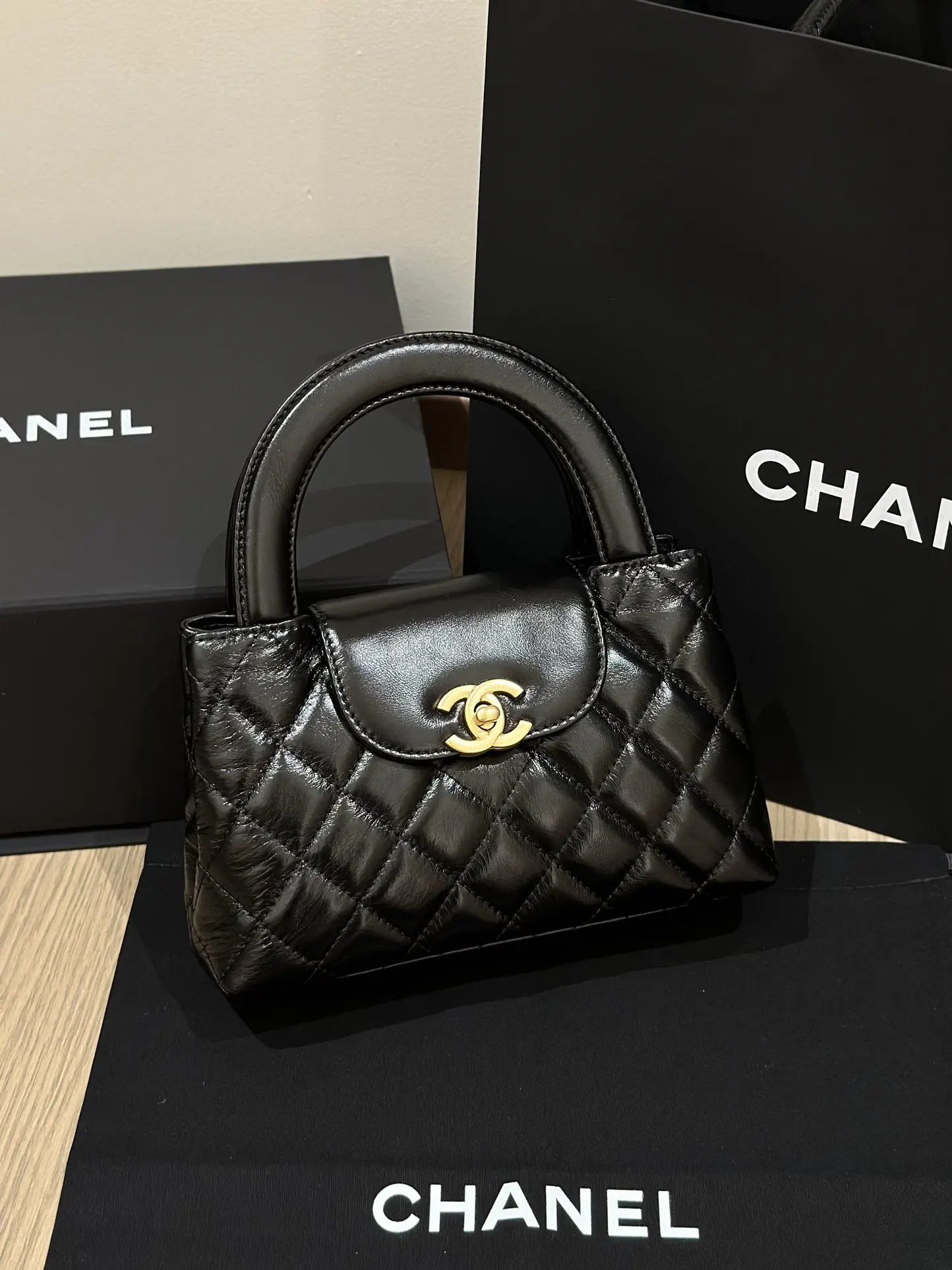CHANEL 小牛皮Kelly手柄包 手提斜挎