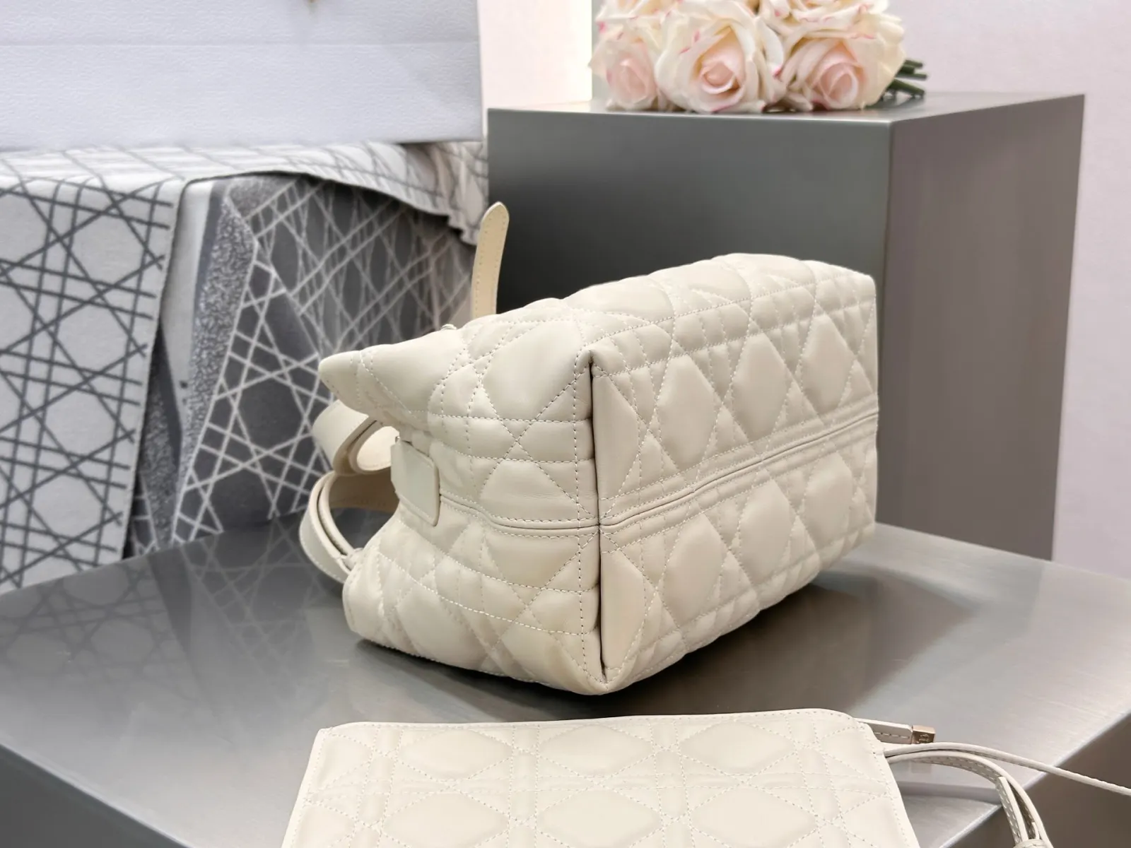 Beige Shoulder Bag Leather