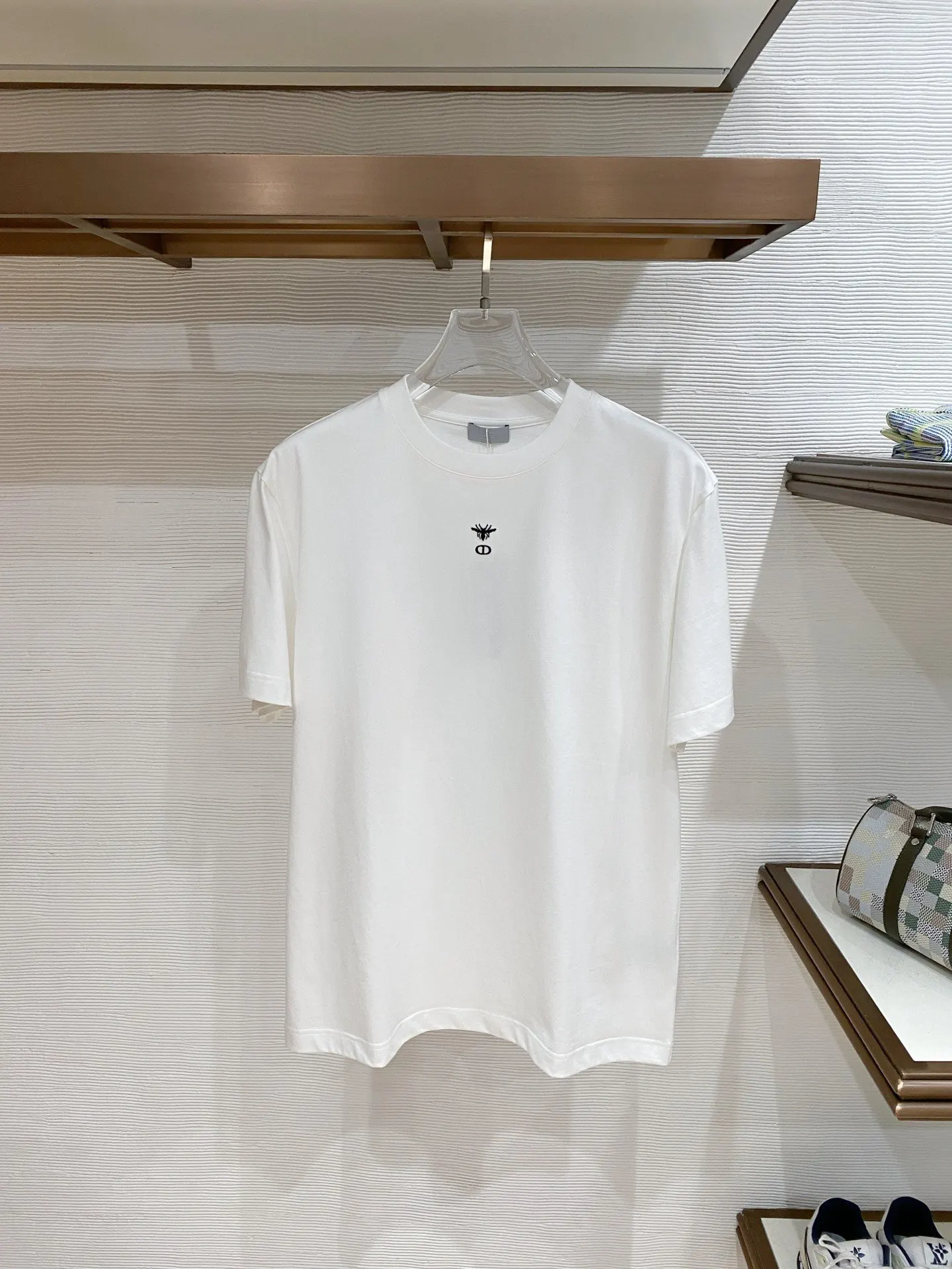 Dior 白色拼接短袖T恤 休閒百搭款