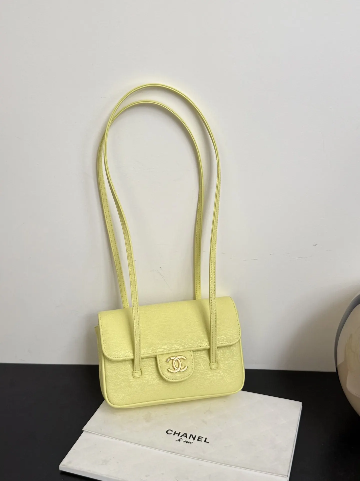 Yellow Hobo Shoulder Bag Vintage Leather