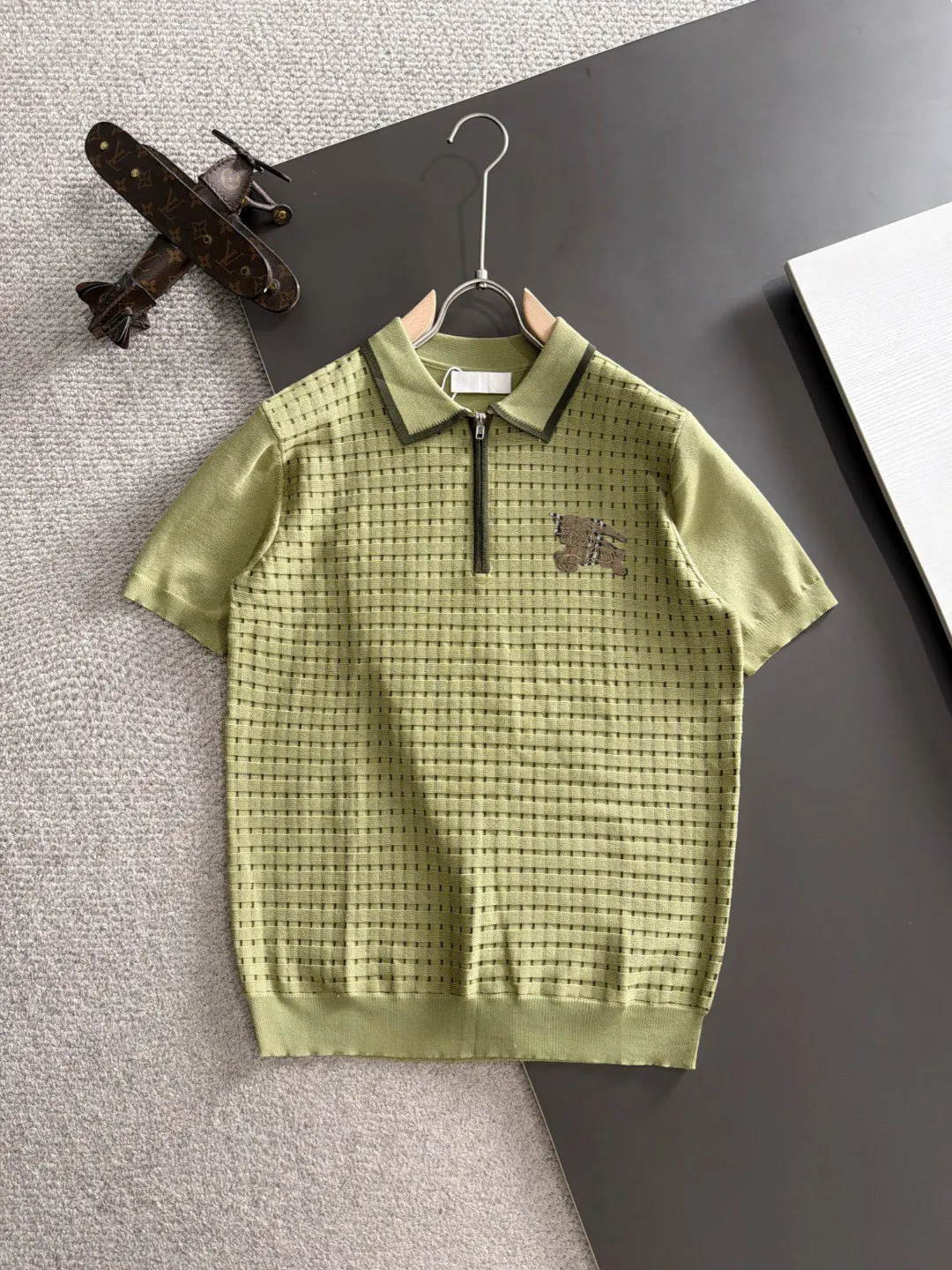 Burberry Embroidery Cotton Knitwear Textured Knit Image 1 Burberry Embroidery Cotton Knitwear Textured Knit Image 1