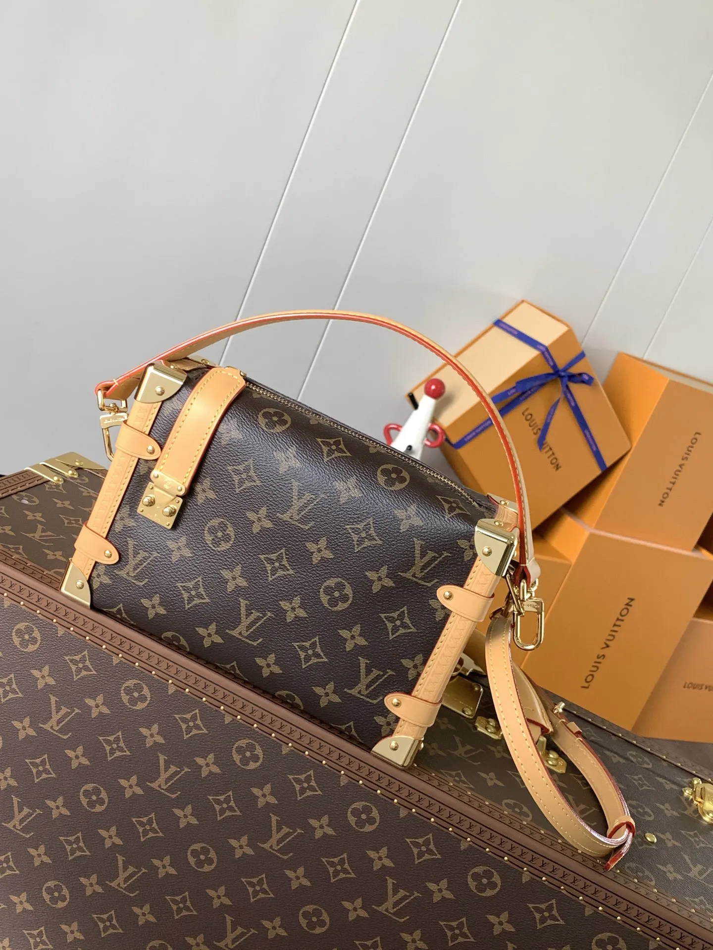 LV 牛皮 谷爱凌 co Side Trun 旅行袋 大容量旅行款