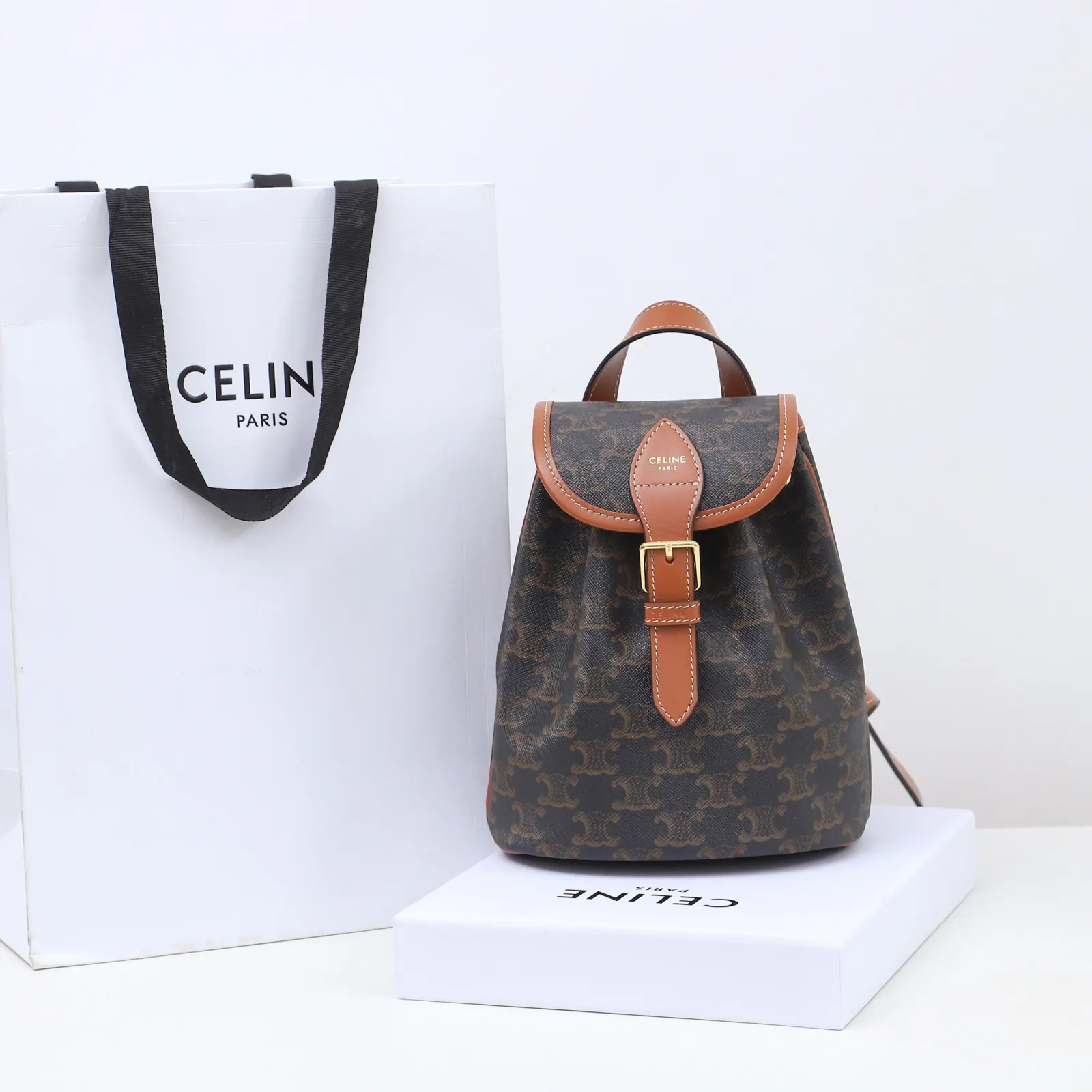 Celine 牛皮 批 意大利进口 开发 雙肩包 实用雙肩款