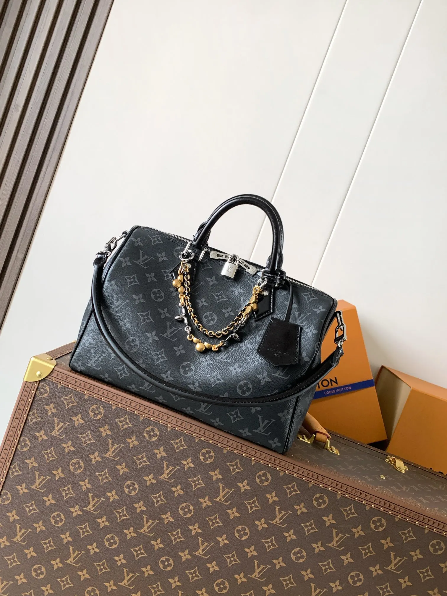 Monogram Chain Bag Leather
