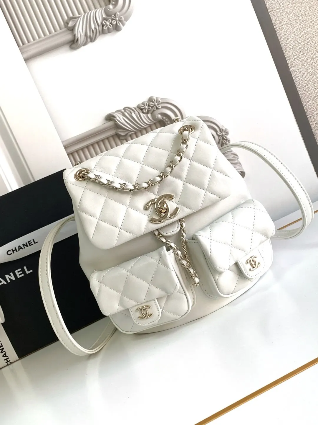 CHANEL 小牛皮 雙肩包 实用雙肩款