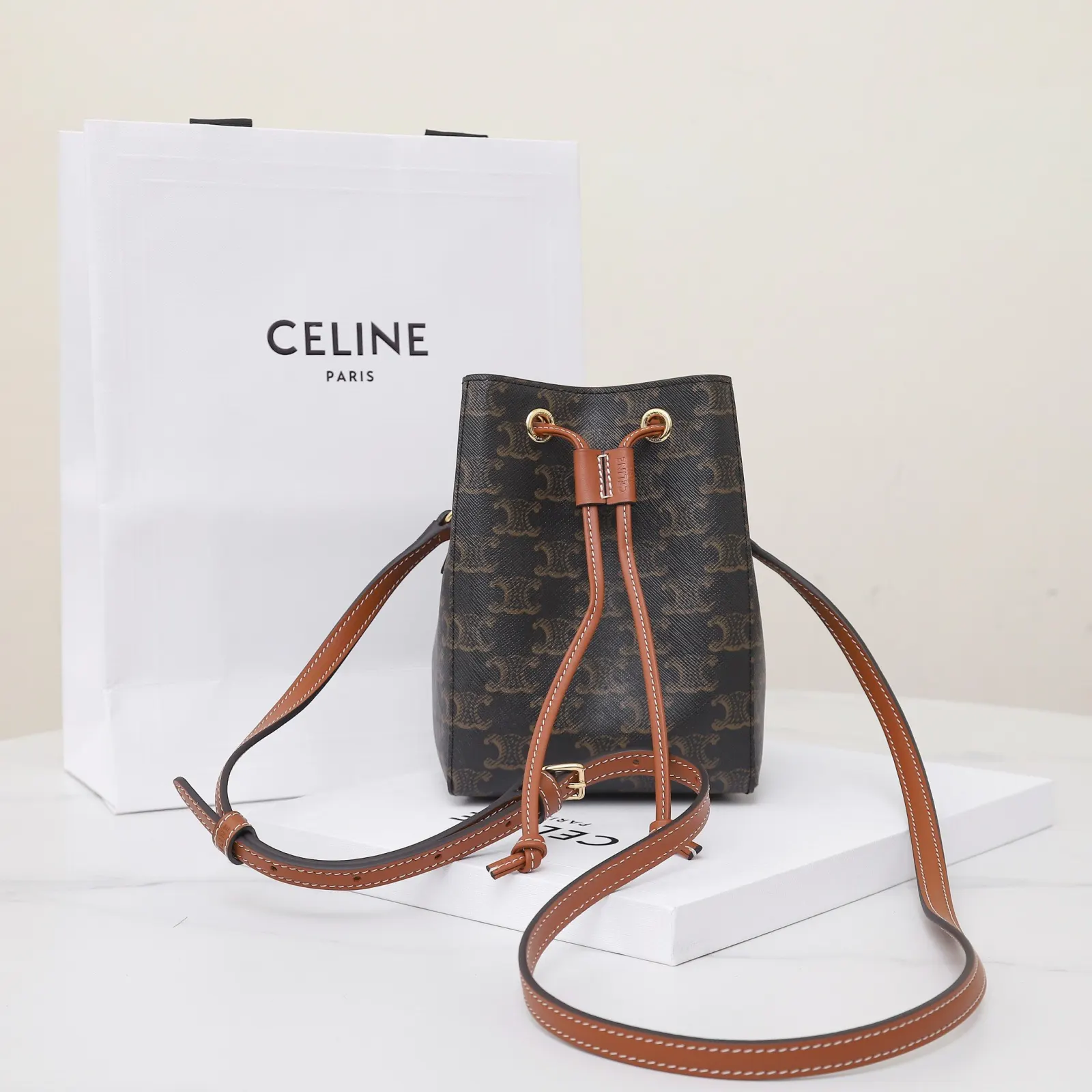 Bucket Bag Casual Leather