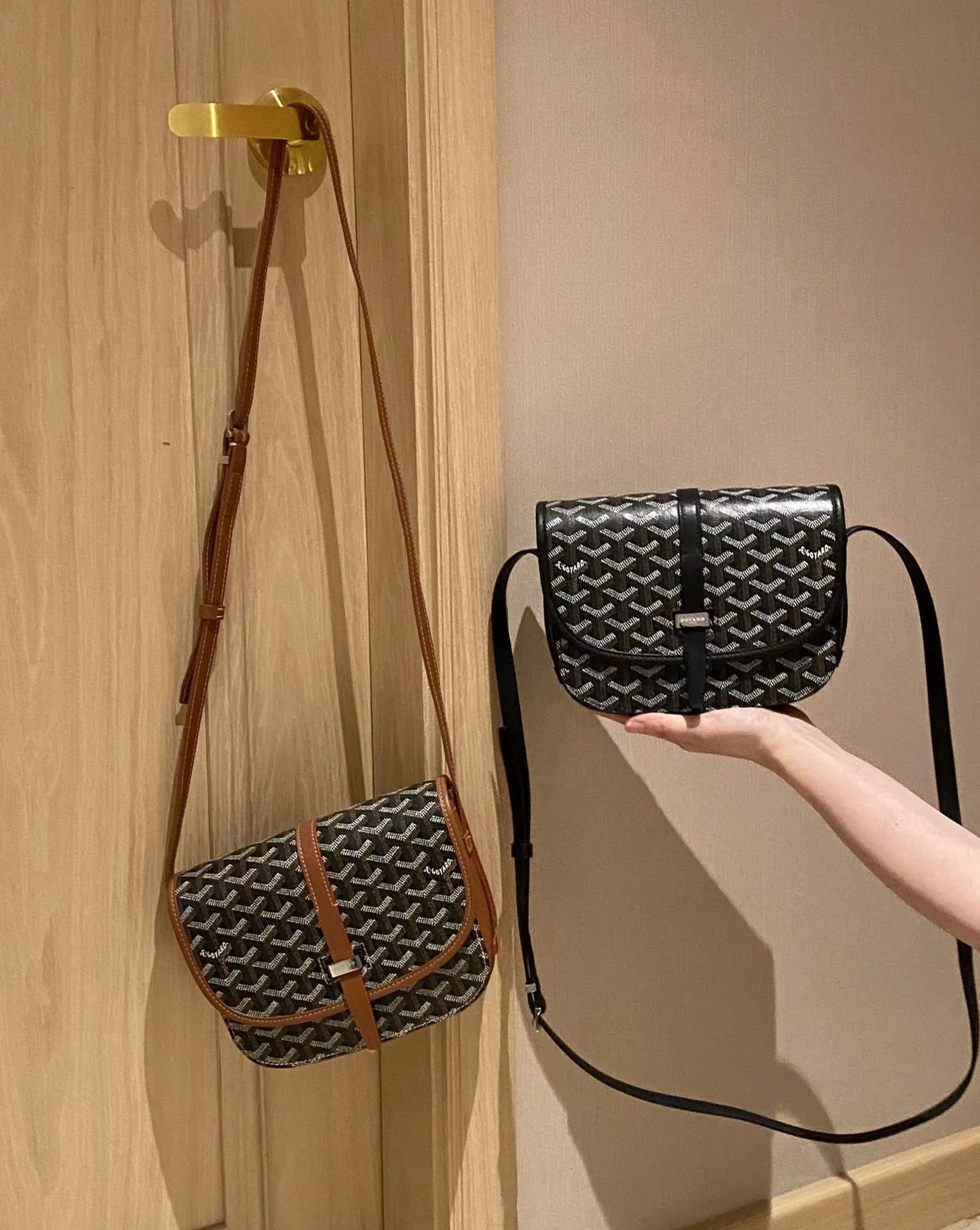Goyard 黑色 棕色 斜挎包 轻便斜挎款