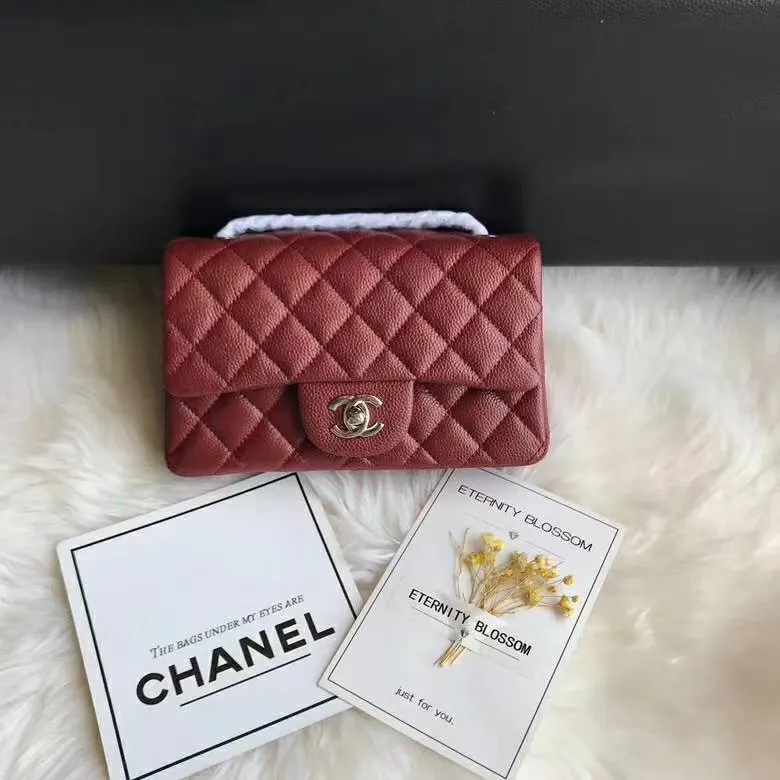 CHANEL 牛皮 CF mini 进口球纹牛皮 鏈條包 精致鏈條款