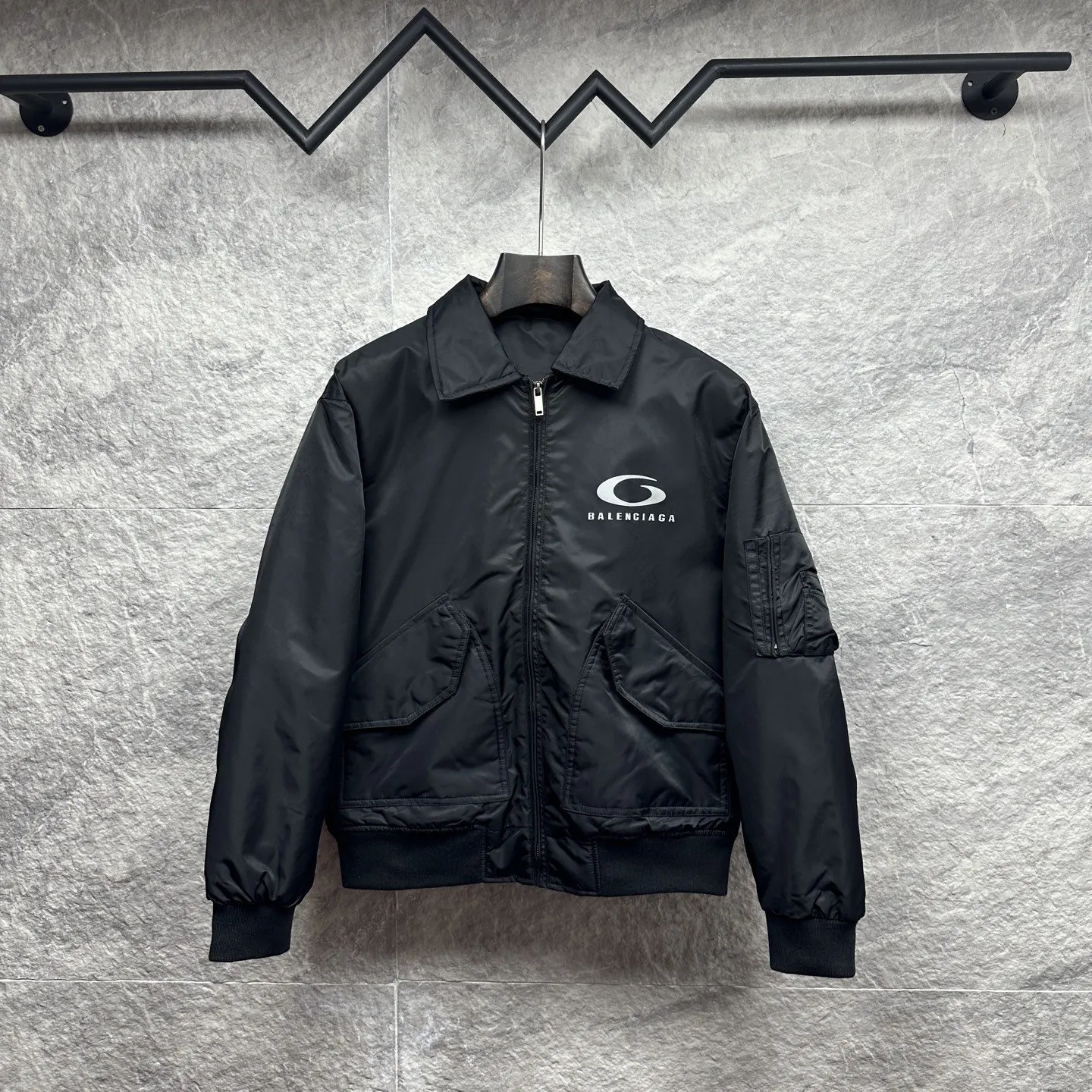 Balenciaga 黑色 純棉 Logo 外套 街頭休閒款