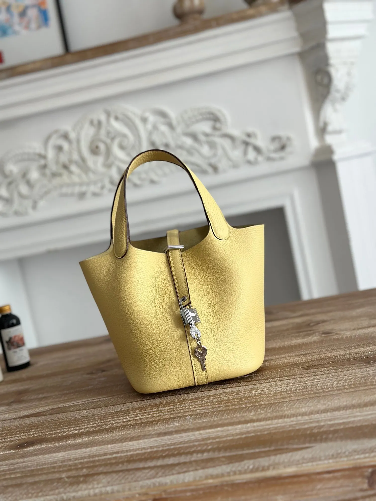 Hermes Picotin 米尔顿黃 牛皮 水桶包 18cm 經典款