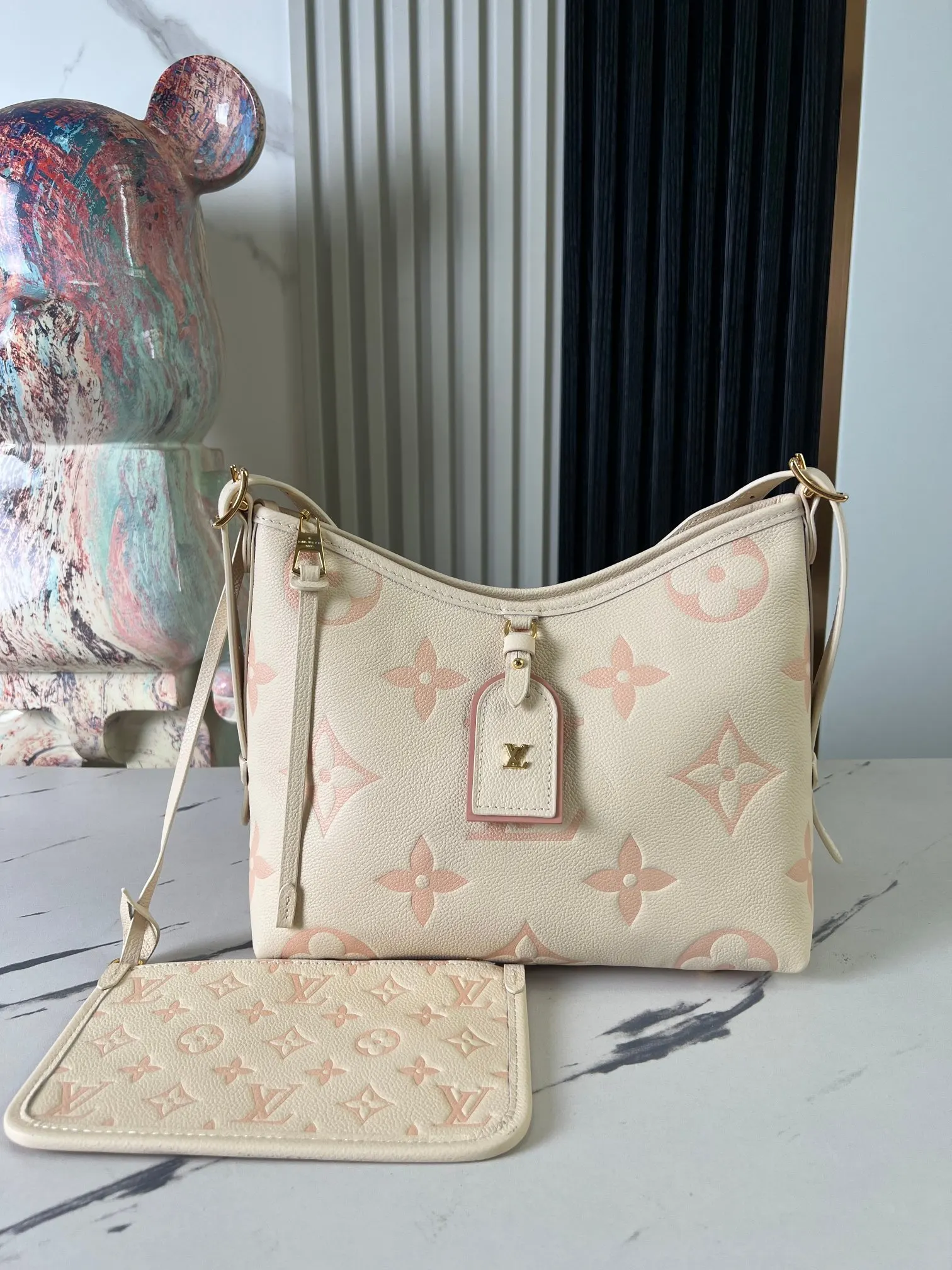LV CarryAll 白色 米白 帆布 手拿包 精致手拿款