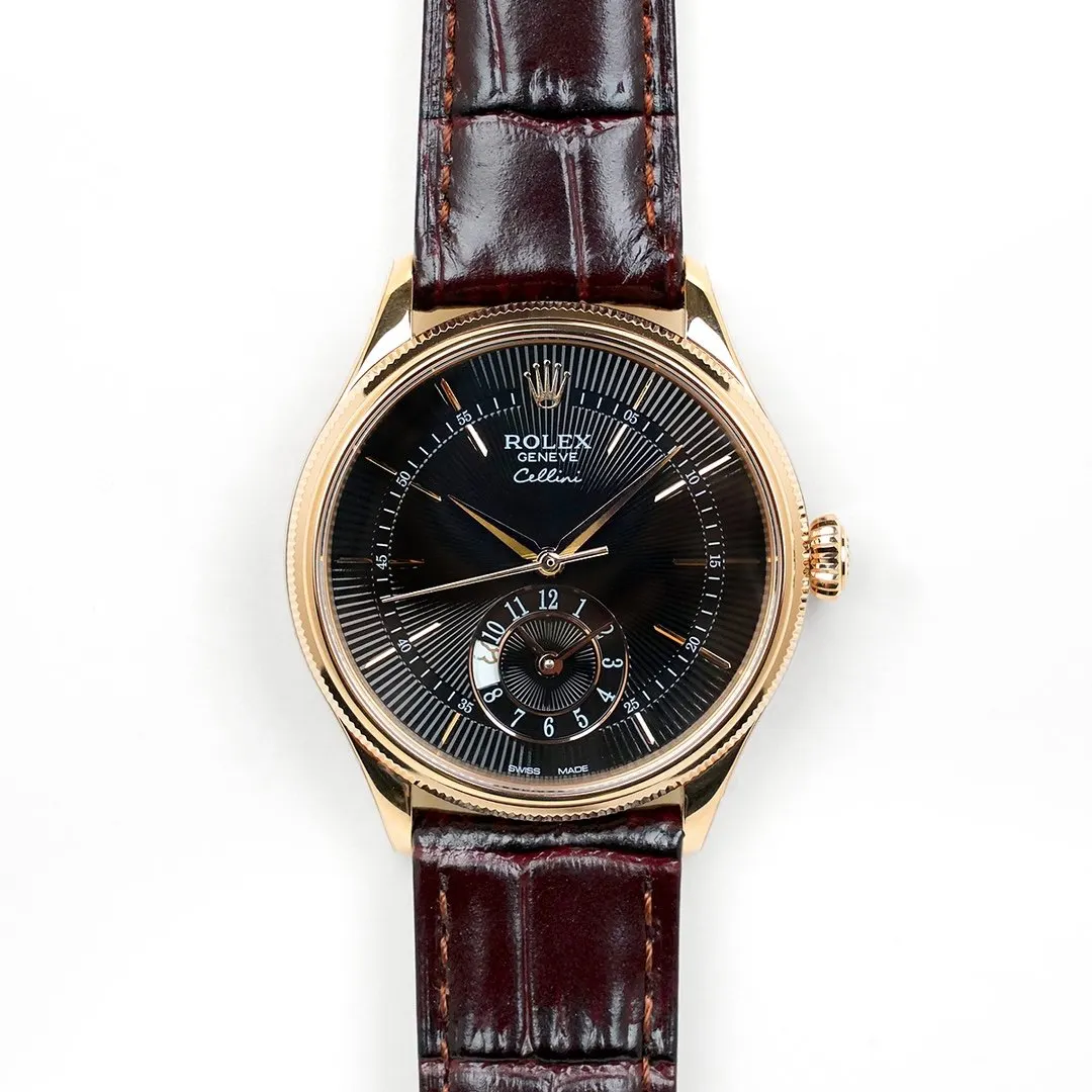 Rolex 牛皮 ⃣ 一体中层表壳 旋入式底盖及上链表冠 手錶 經典腕表款