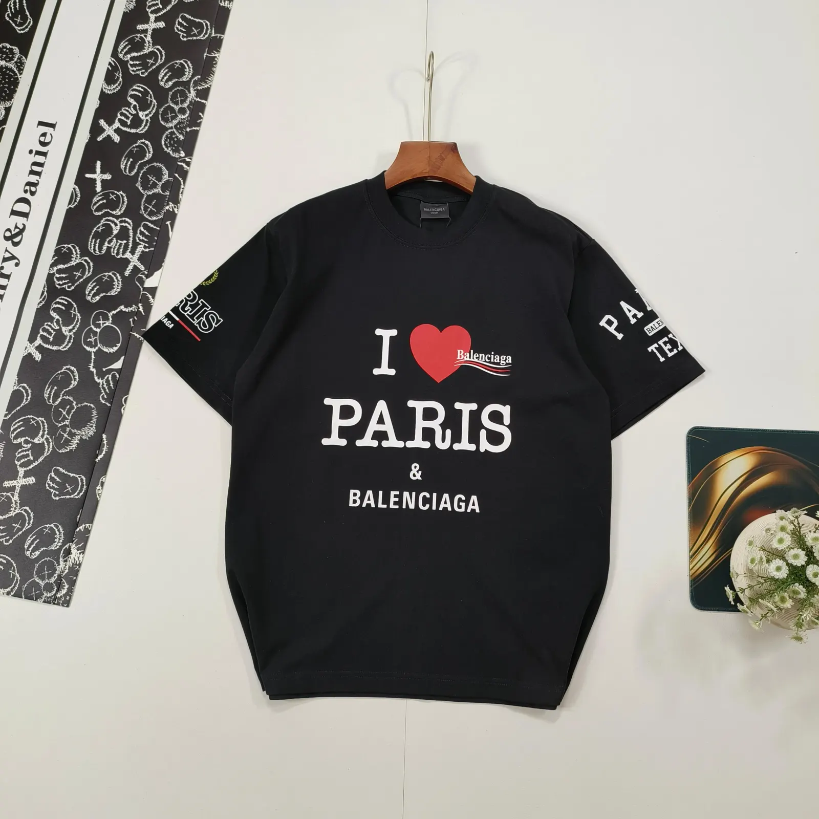 Balenciaga 黑色 純棉 短袖T恤 街頭休閒款
