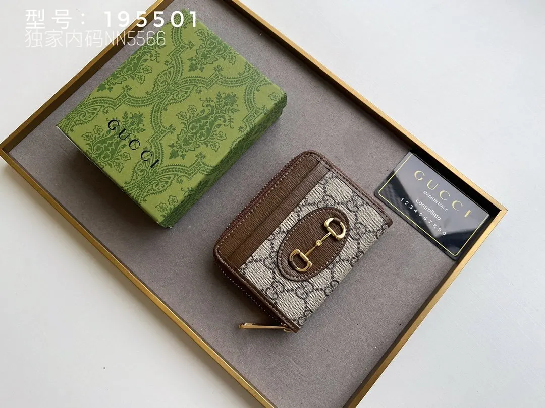 Gucci 皮革錢包 日常收納款 棕色