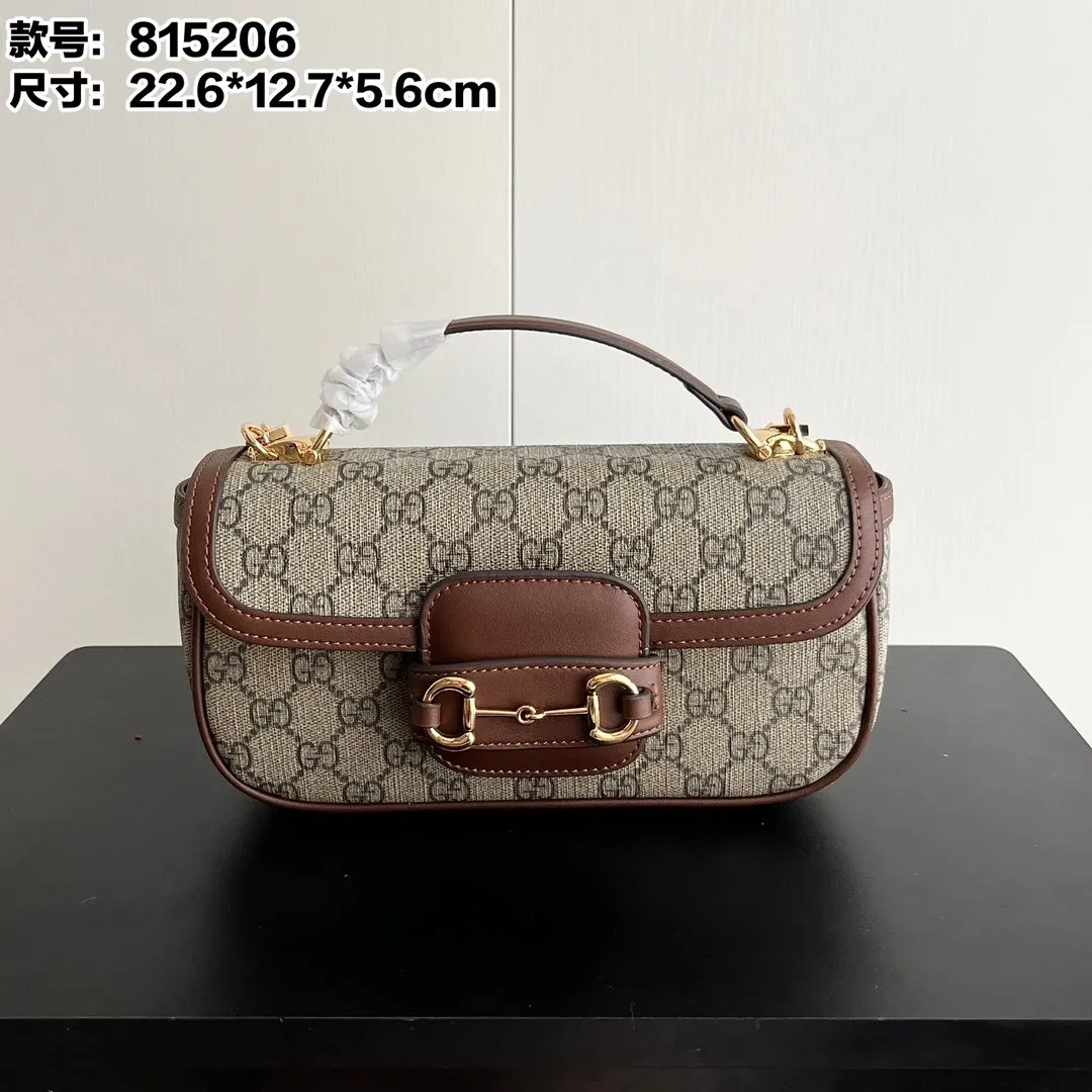 Gucci Horsebit 1955 老花馬銜扣肩揹包 單肩斜挎款