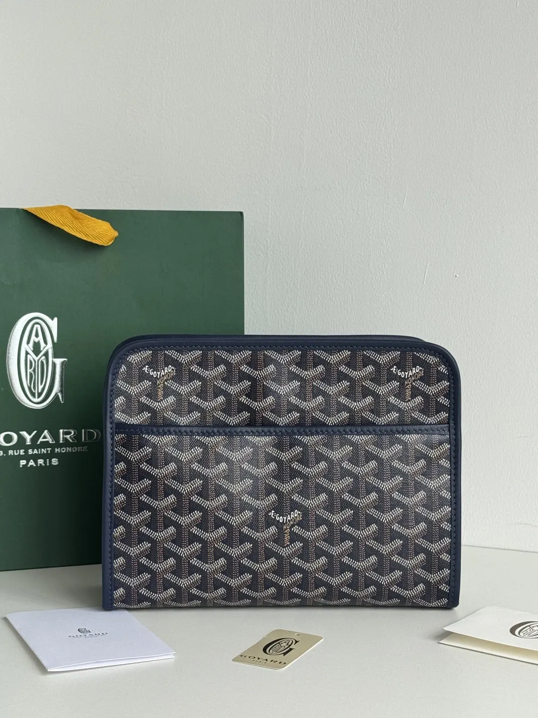 Goyard 黃色 牛皮 手拿包 精致手拿款