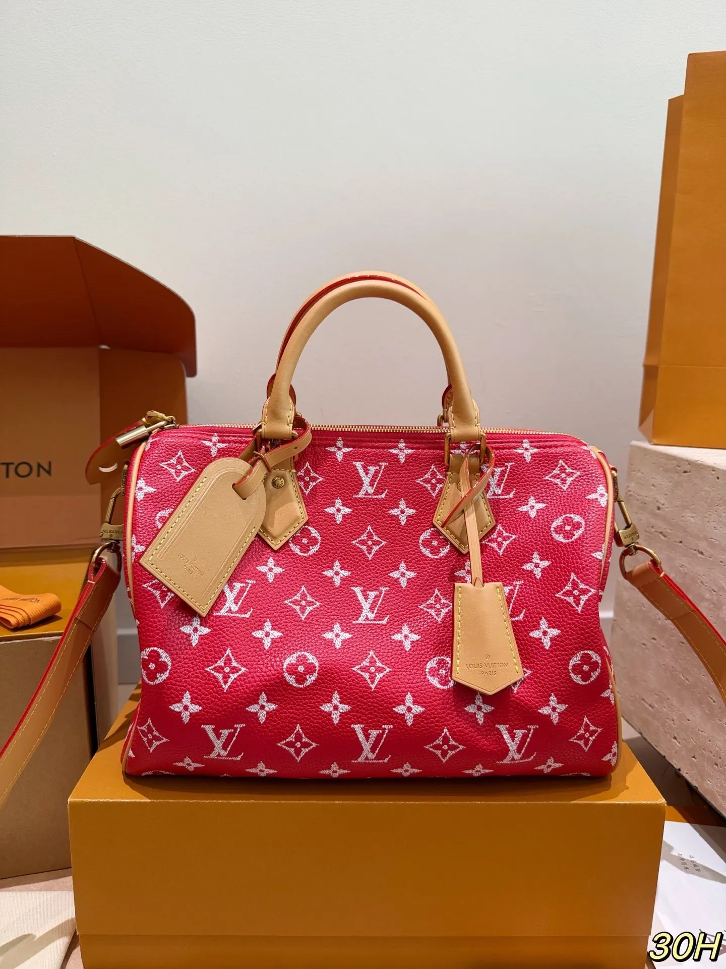 LV Speedy 紅色 手提包 实拍款01 精選款