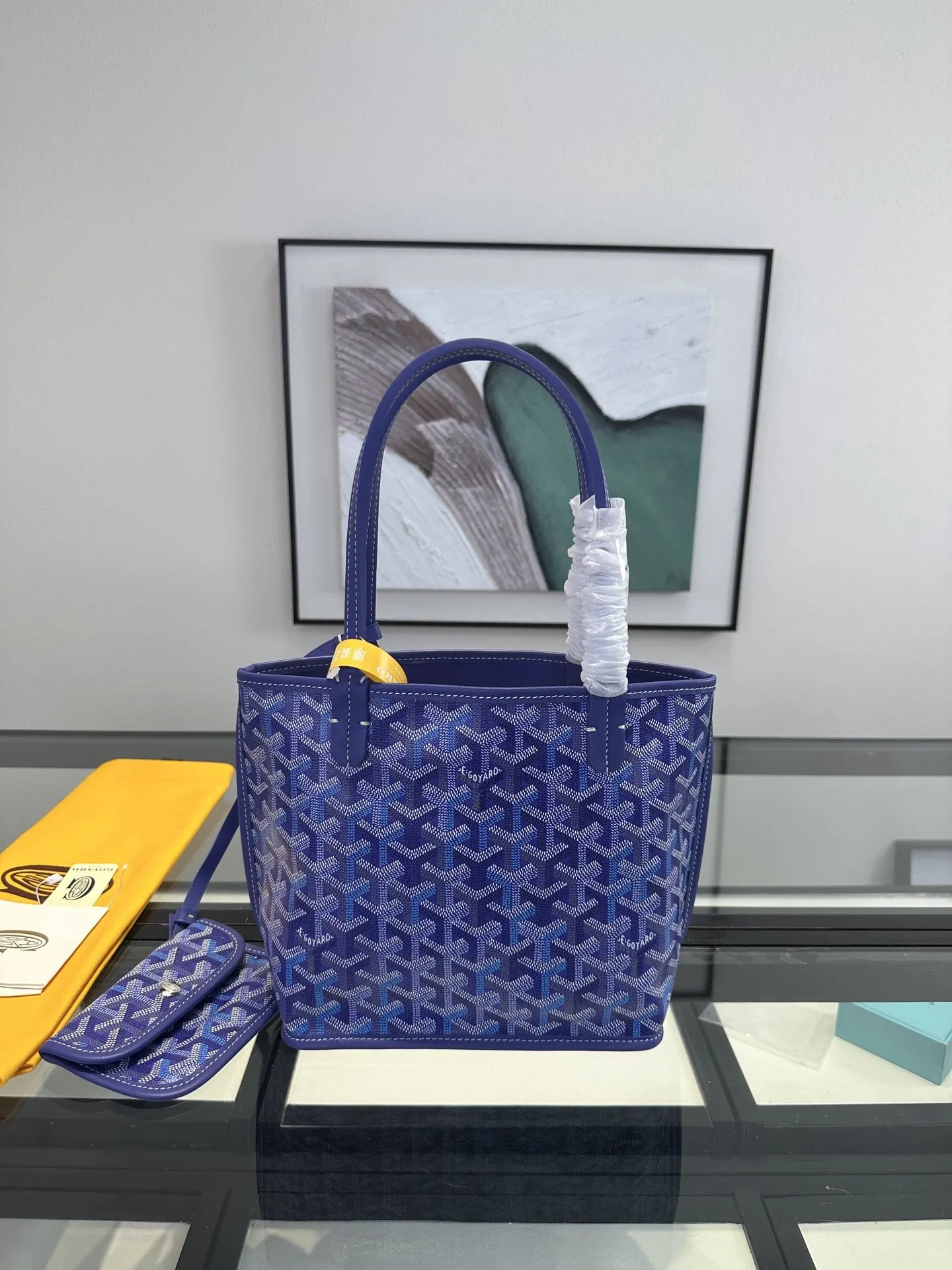 Goyard 小牛皮 戈雅 菜篮子 Anjou mini托特 双面使用 藍 托特包 大容量托特款