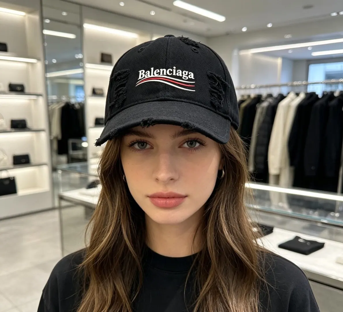 Balenciaga 黑白 棒球帽 精致搭配款