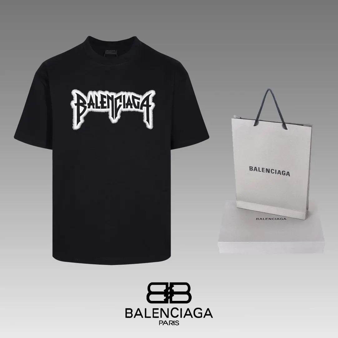 Balenciaga Black Short Sleeve T-Shirt Loose Casual