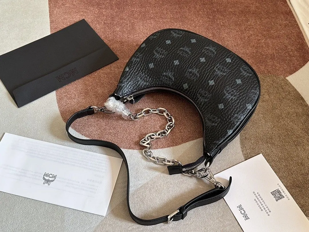 Black Hobo Shoulder Bag Vintage Leather