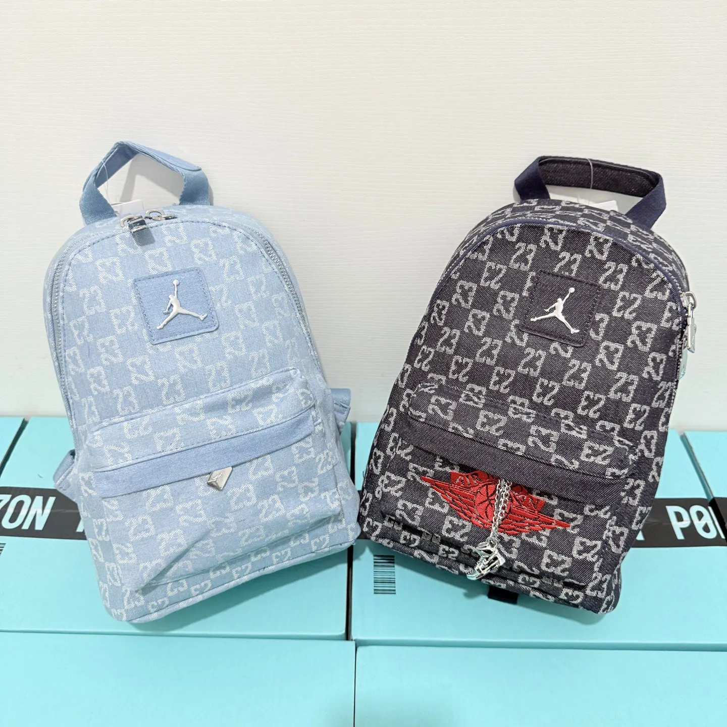 老花 牛仔 中号宝宝包 浅牛仔藍 夜靛藍 AIR 雙肩包 实用雙肩款