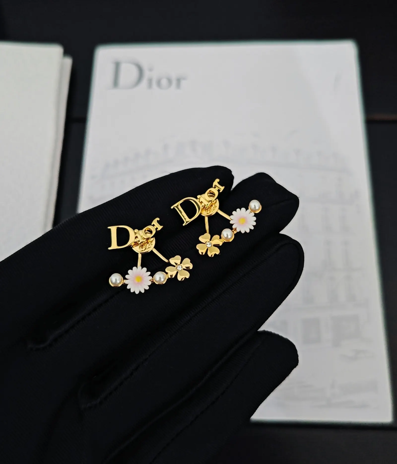 Dior 黑色CD星星发夹 禮盒款