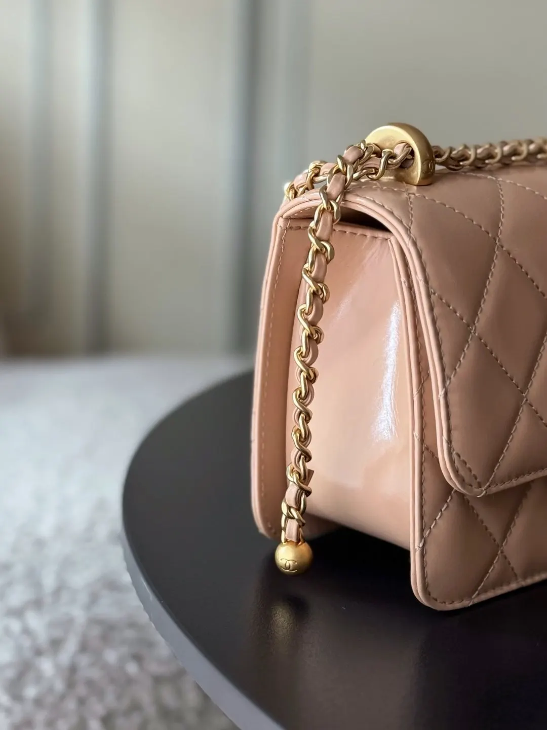 Beige Hobo Shoulder Bag Vintage