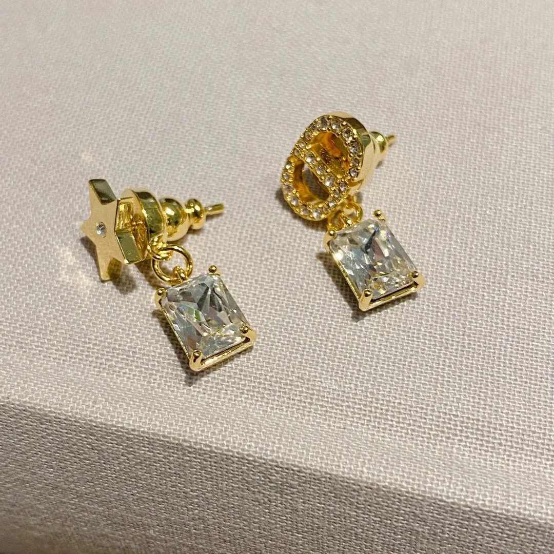 Dior CD 水晶 耳环 优雅耳饰