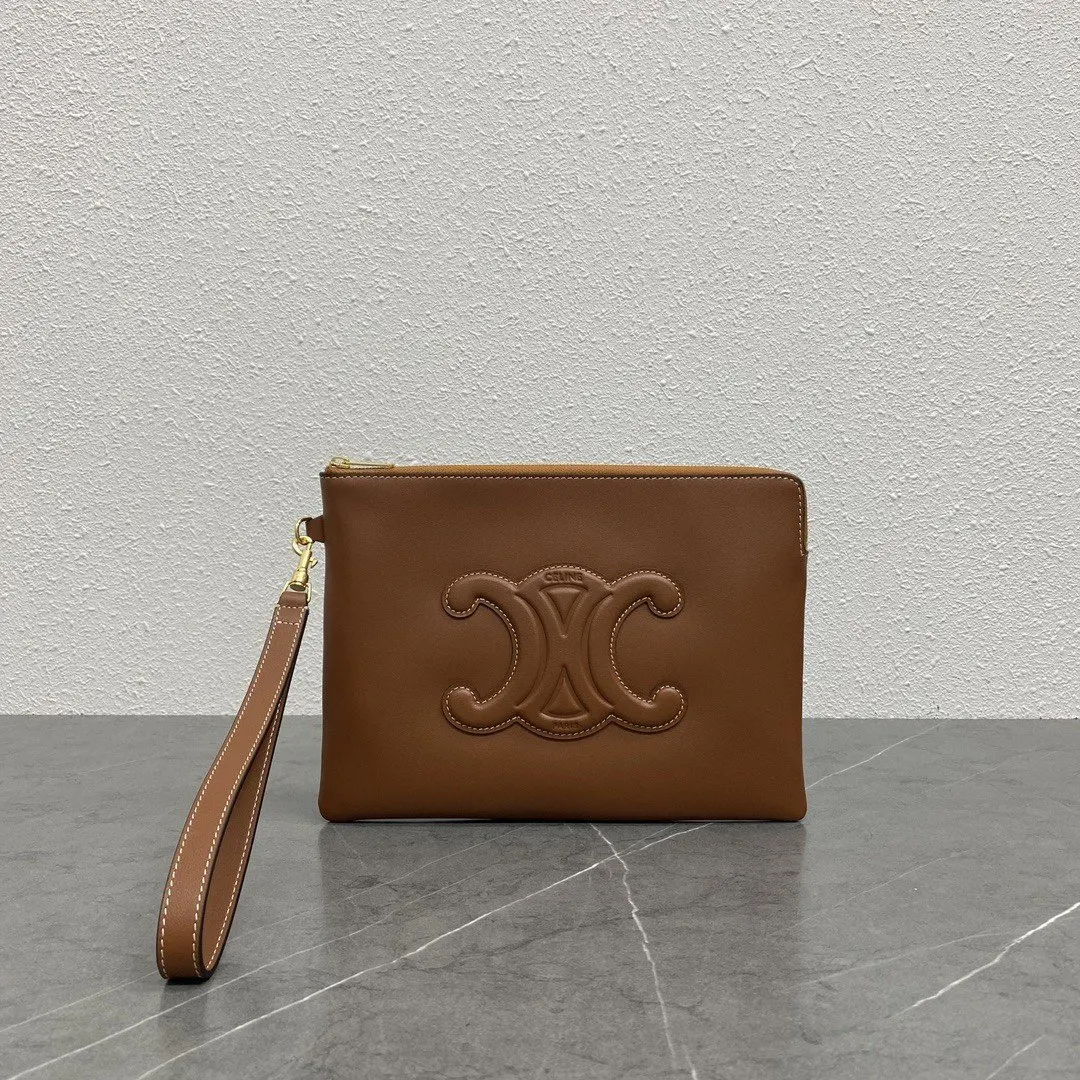 Celine 牛皮 手拿包 Ce手拿包 牛皮簡約风单品 精致手拿款
