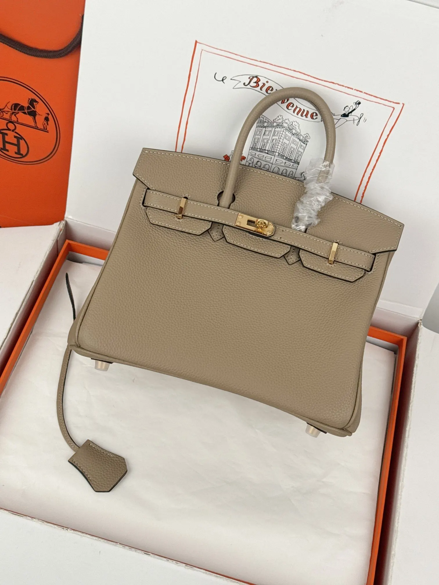 Birkin 小牛皮 togo 小牛皮 风衣灰 手提包 通勤手提款