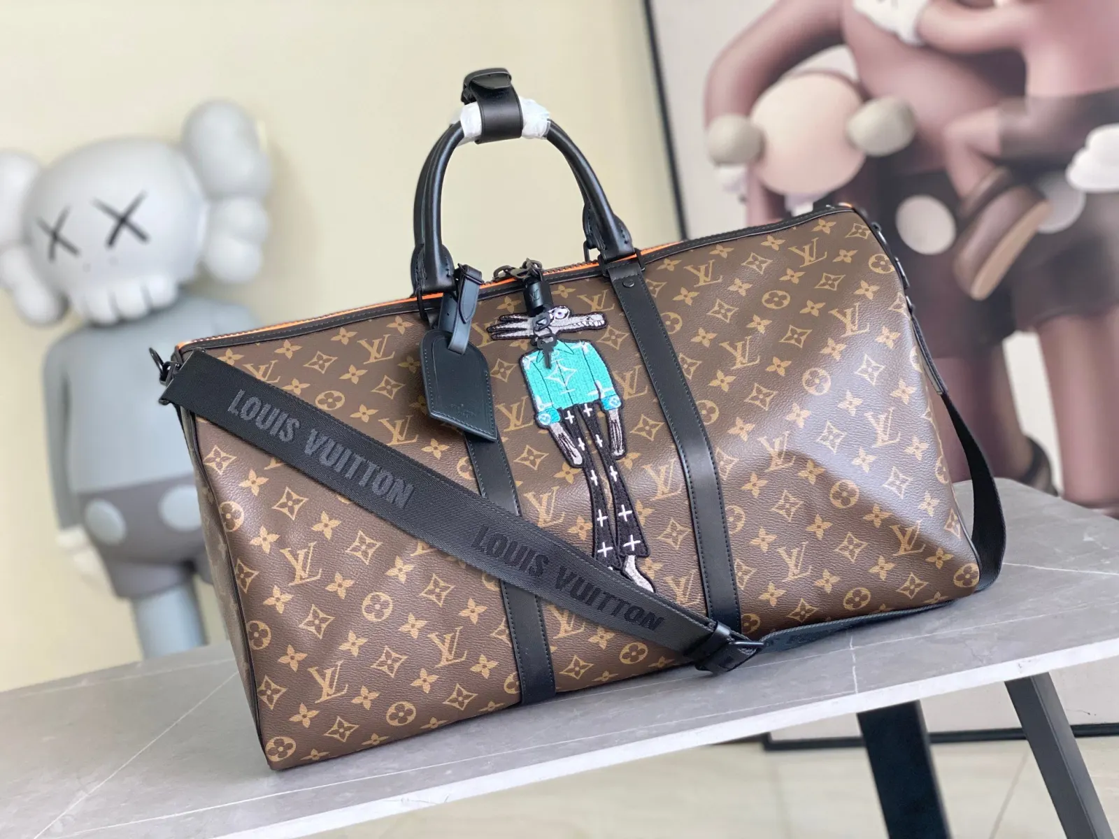 Keepall 帆布 公仔 刺繡 Kee 旅行袋 大容量旅行款