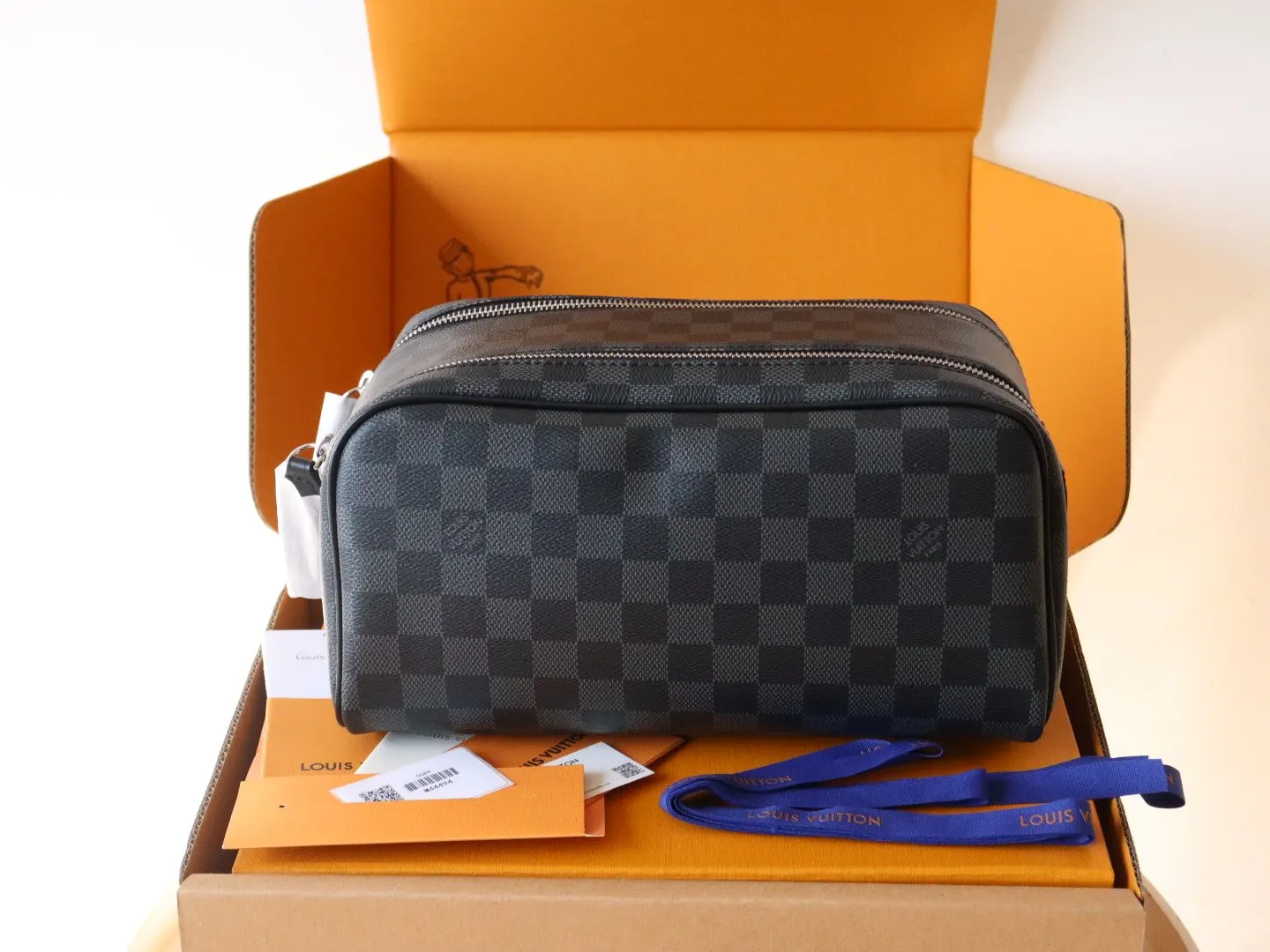 Monogram Cosmetic Pouch Leather