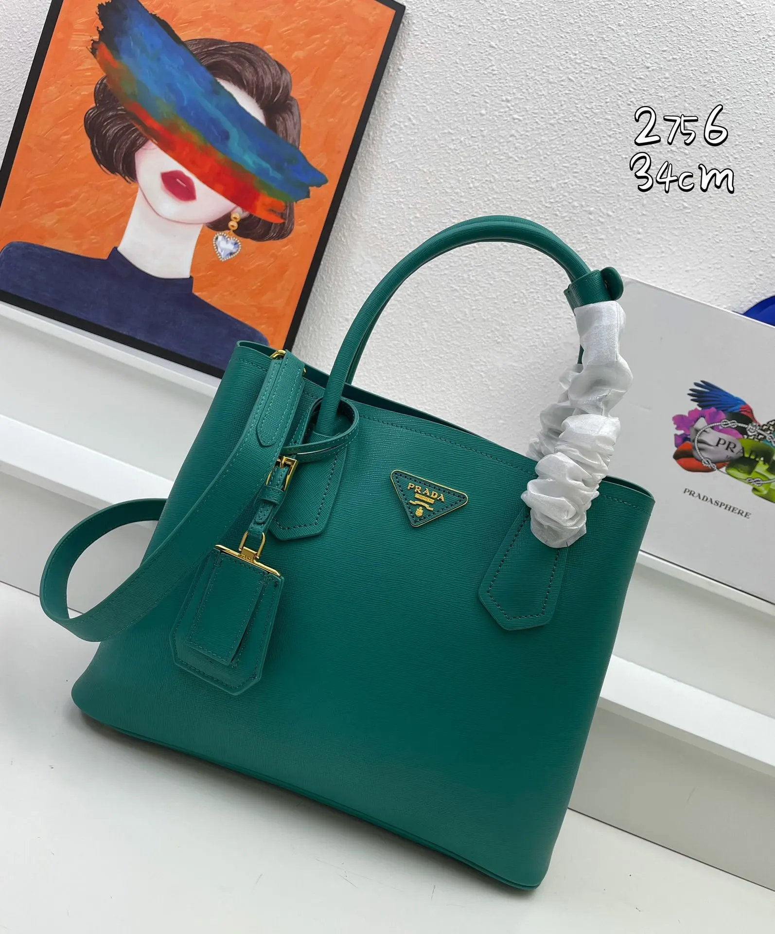 PRADA Saffiano十字纹牛皮 购物袋 輕便实用款