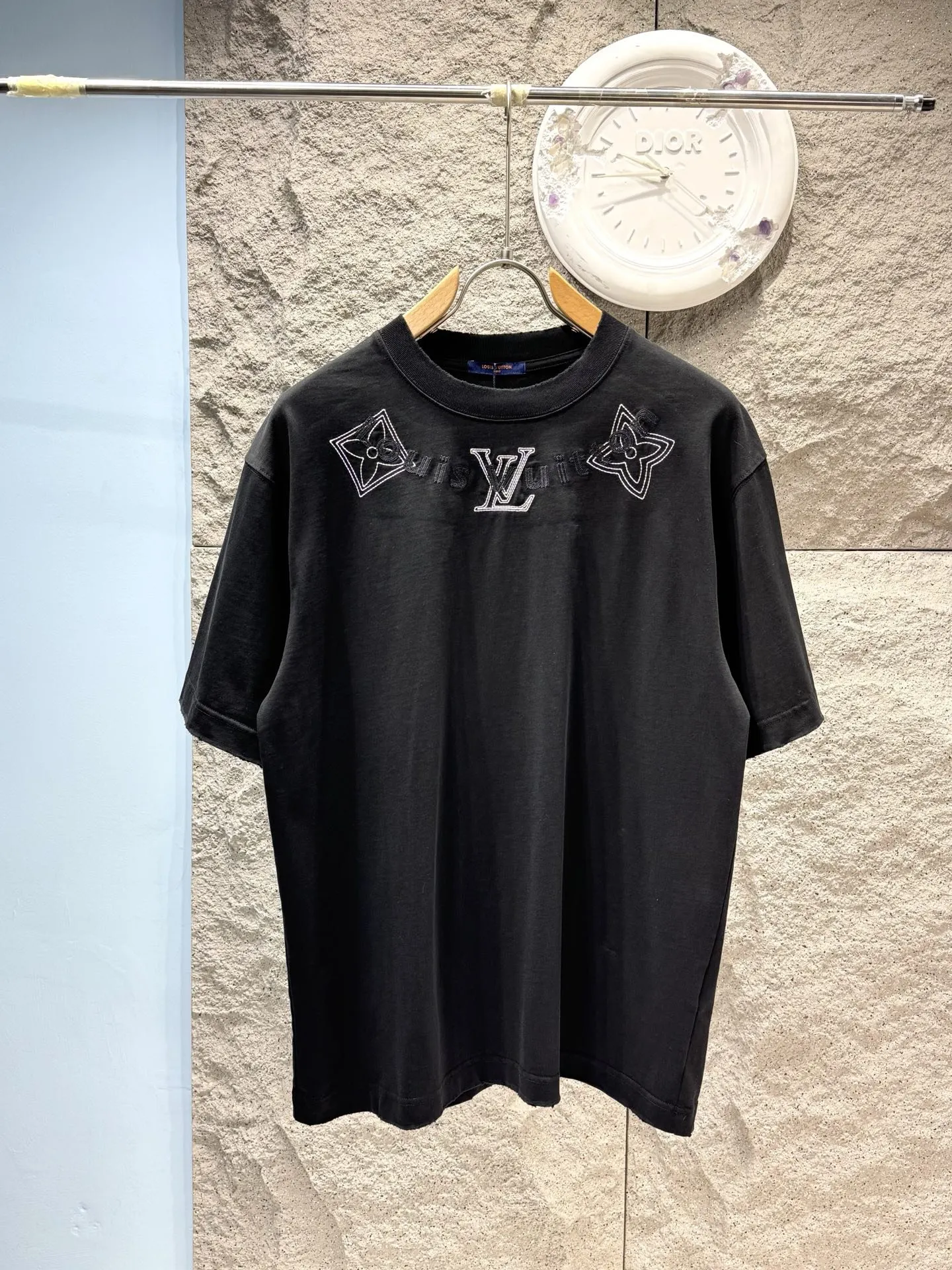 LV Monogram Letter Short Sleeve T-Shirt Casual Versatile Style