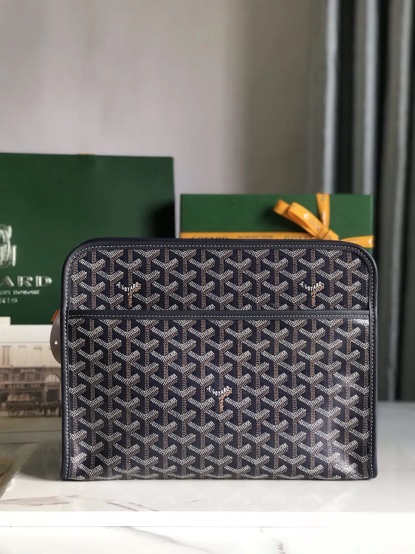 Goyard 黃色 牛皮 手拿包 精致手拿款