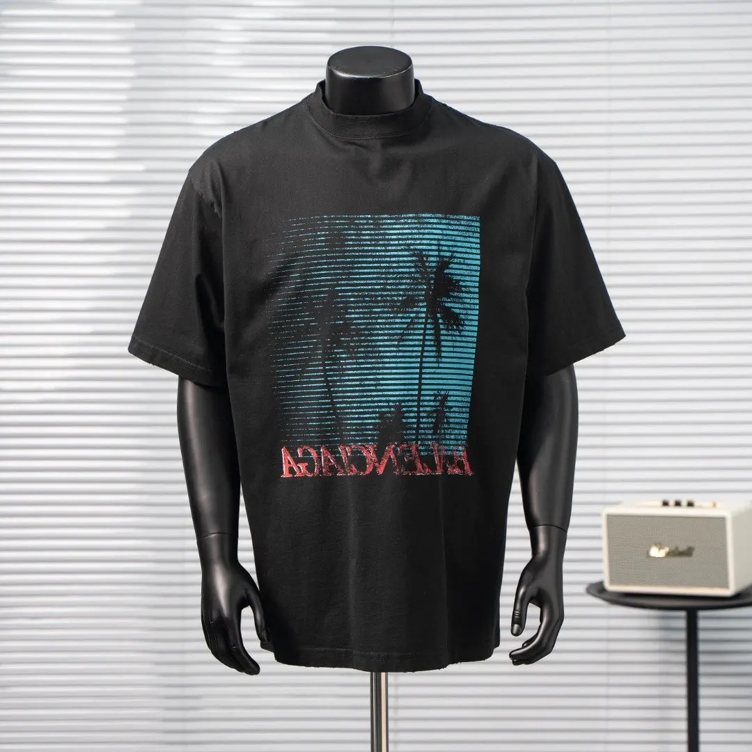 Balenciaga BLCG Cotton Short Sleeve T-Shirt Street Casual St