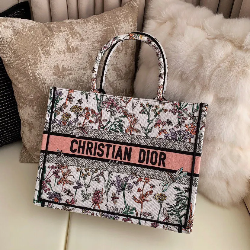Book Tote 托特包 中号 多色植物图 大容量托特款