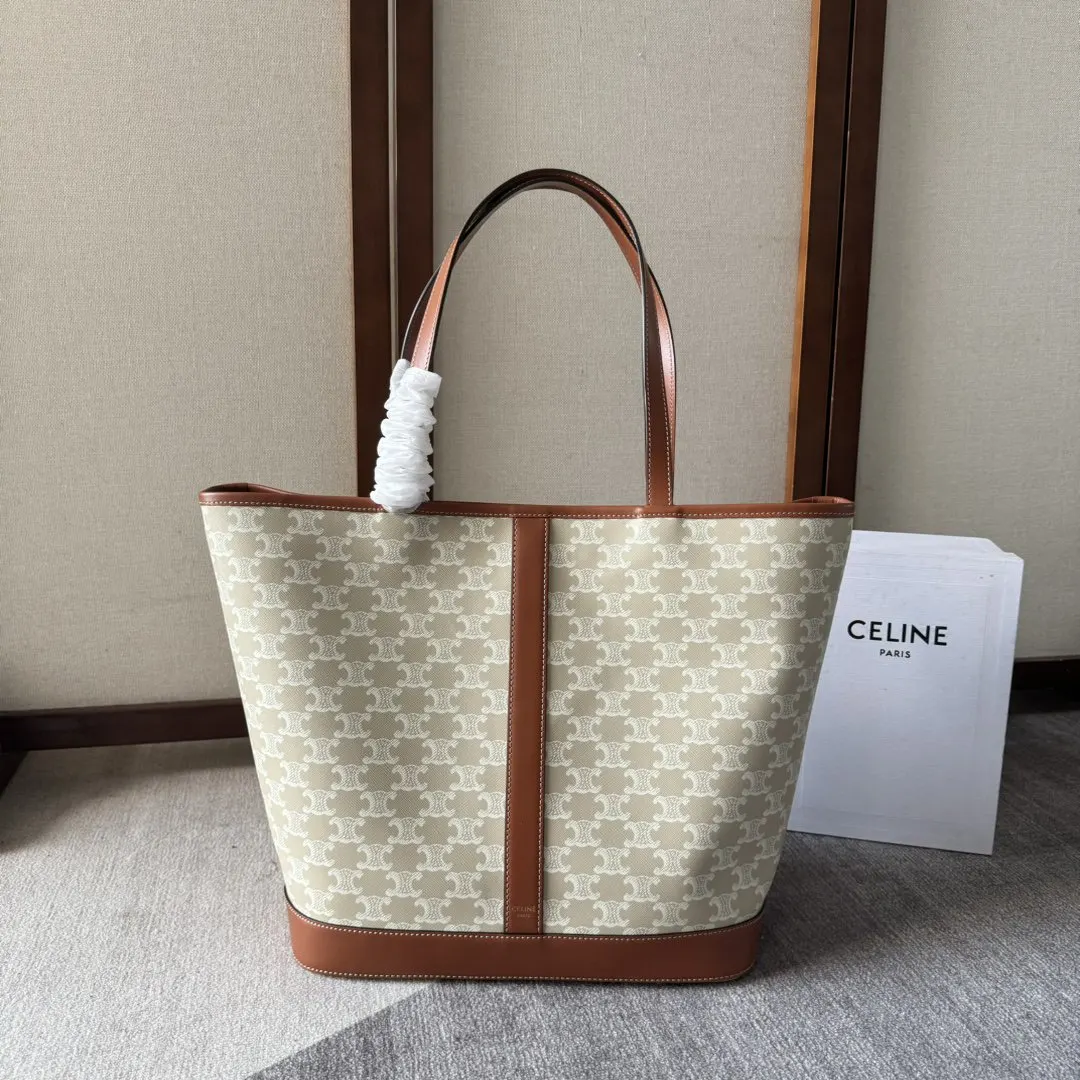 Gold Monogram Tote Bag Leather