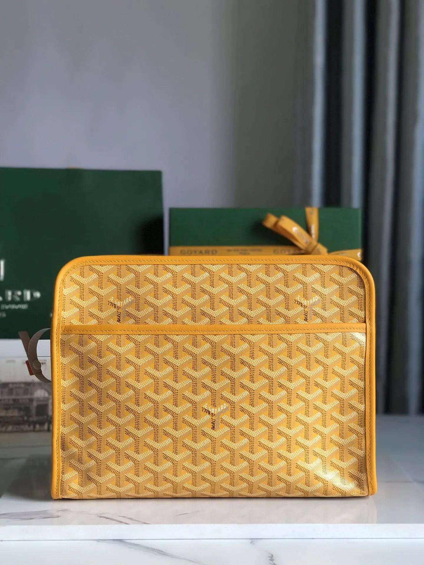 Goyard 黃色 牛皮 手拿包 精致手拿款