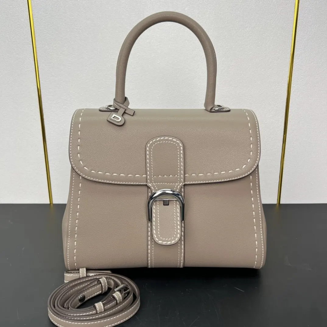 Delvaux 焦糖色 小牛皮 手提包 通勤手提款