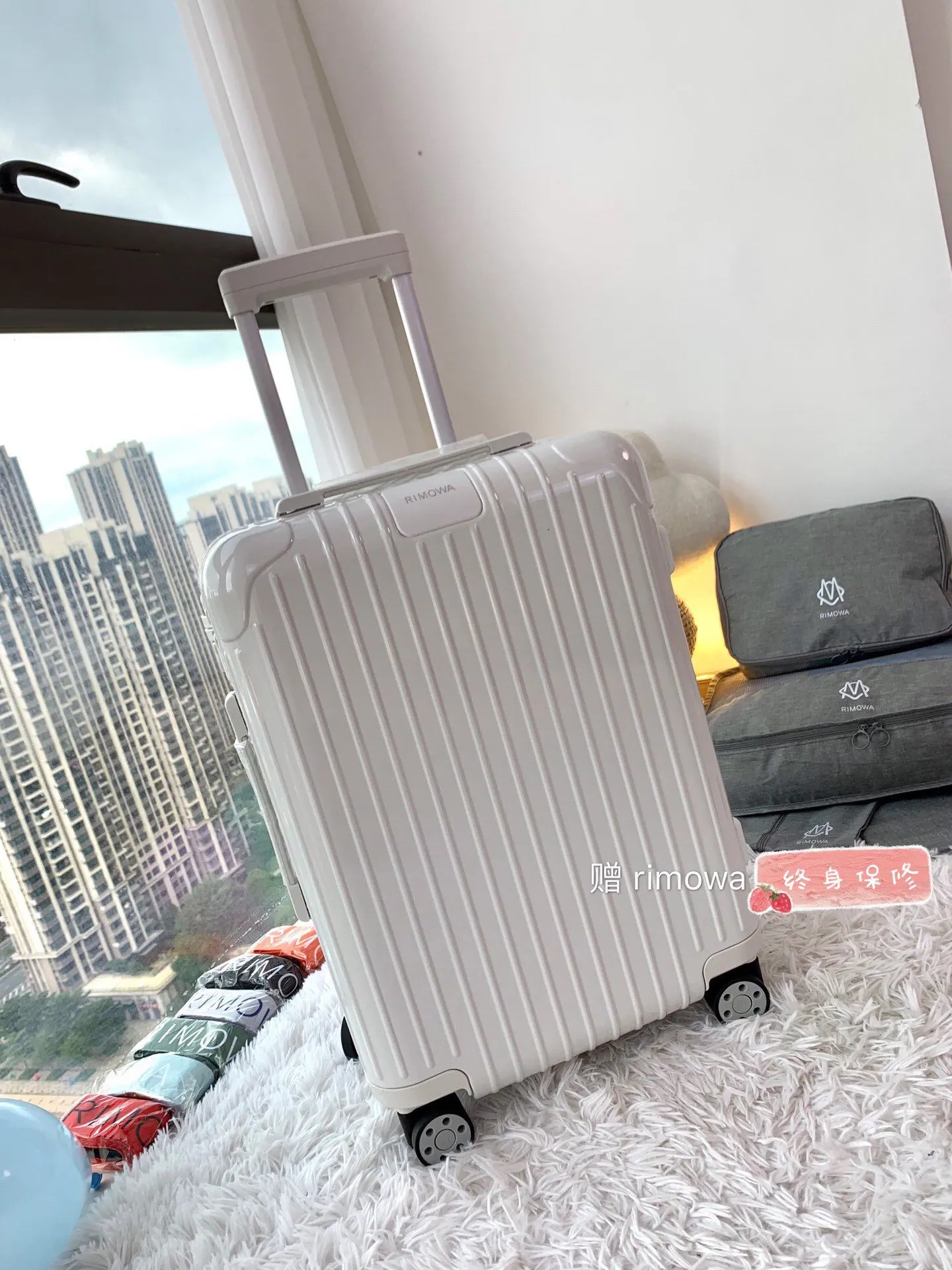 白色 藍色 日默瓦rimowa拉杆箱行李箱登机箱旅行箱方胖子運動 旅行拉杆款 輕便出行款